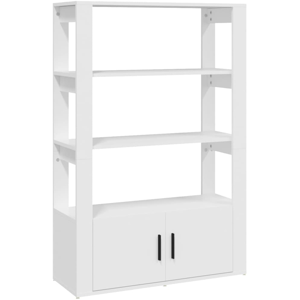vidaXL 2 Door 3 Shelf White Sideboard Image 2