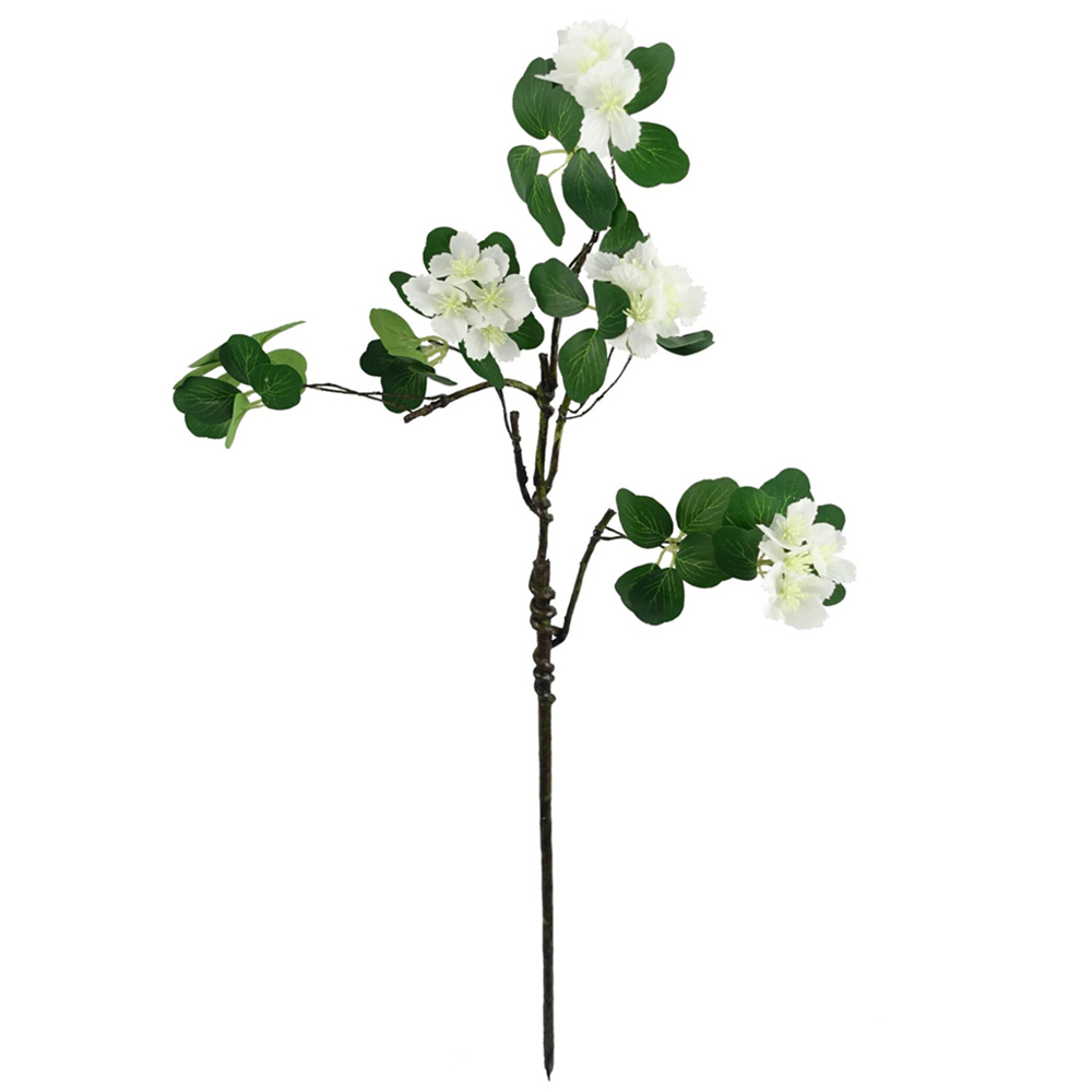 Leaf White Flower Artificial Foliage Spray 60cm 6 Pack Image 2