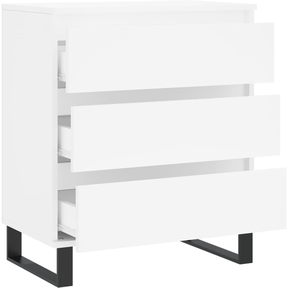 vidaXL 3 Drawer White Small Sideboard Image 6
