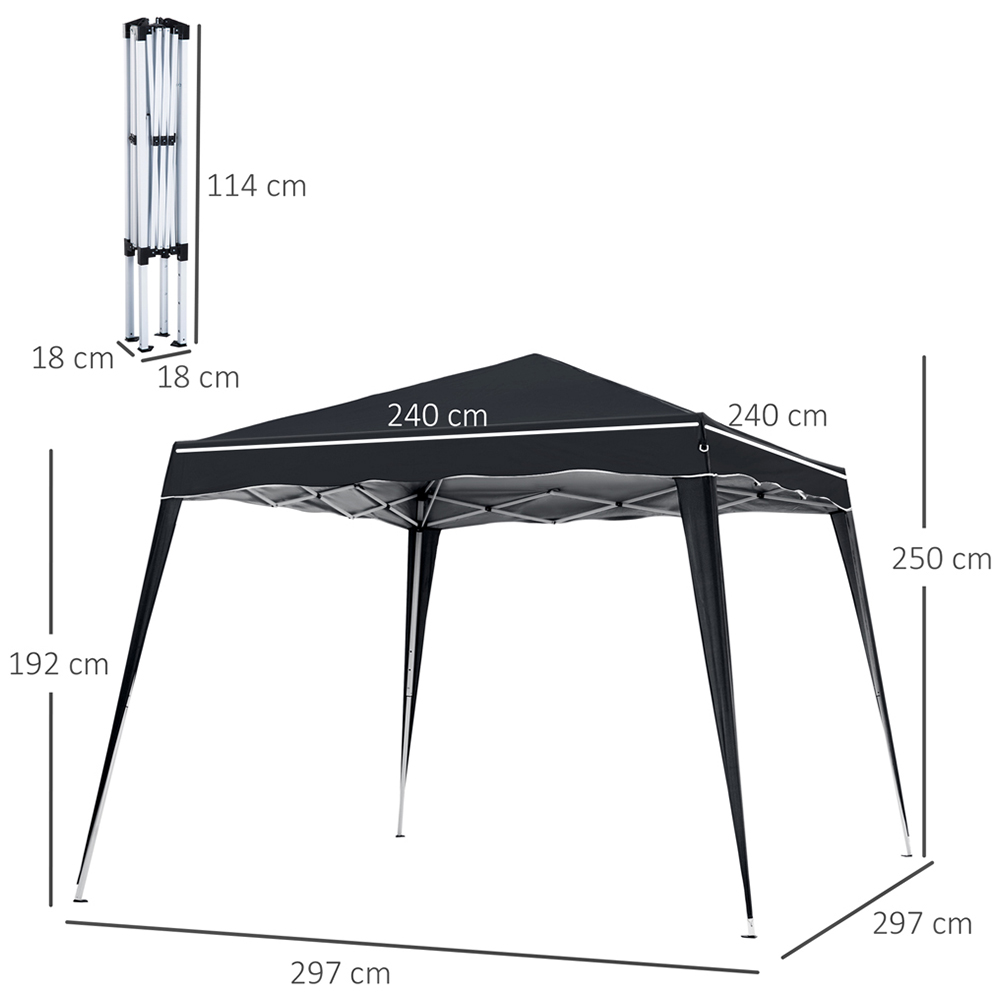 Outsunny 2.5 x 2.5m Black Awning Marquee Pop Up Party Tent Image 6