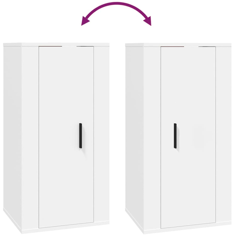 vidaXL Single Door White Wall Mounted TV Cabinet Image 7