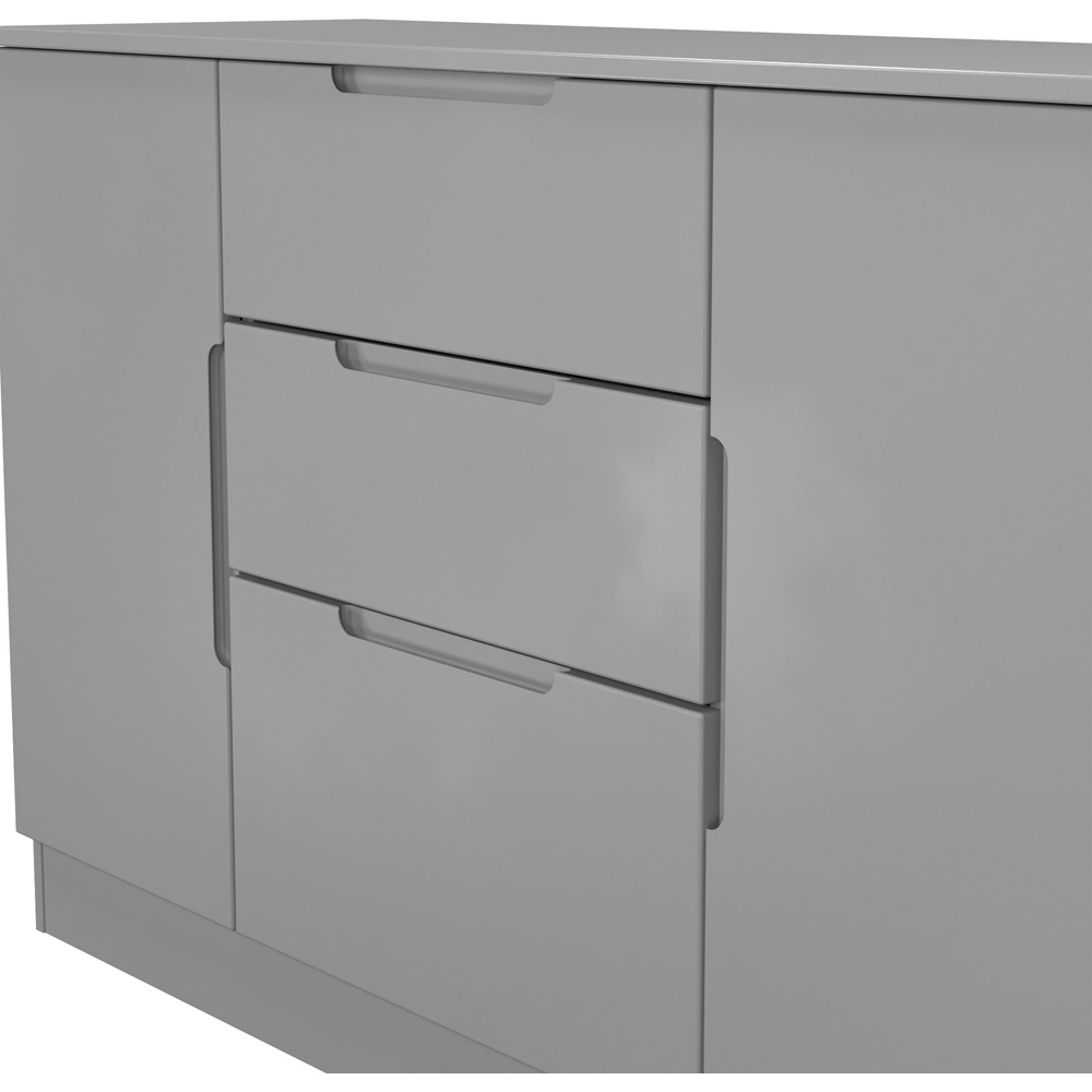 Crowndale Milan 2 Door 3 Drawer Dusk Grey Sideboard Ready Assembled Image 5