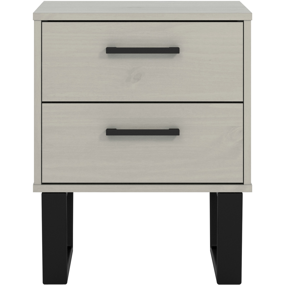 Core Products Texas 2 Drawer Grey Waxed Pine Bedside Cabinet Image 3