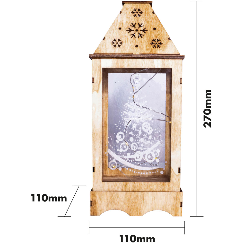 St Helens Festive Pre-Lit Wooden Christmas Lantern Image 6