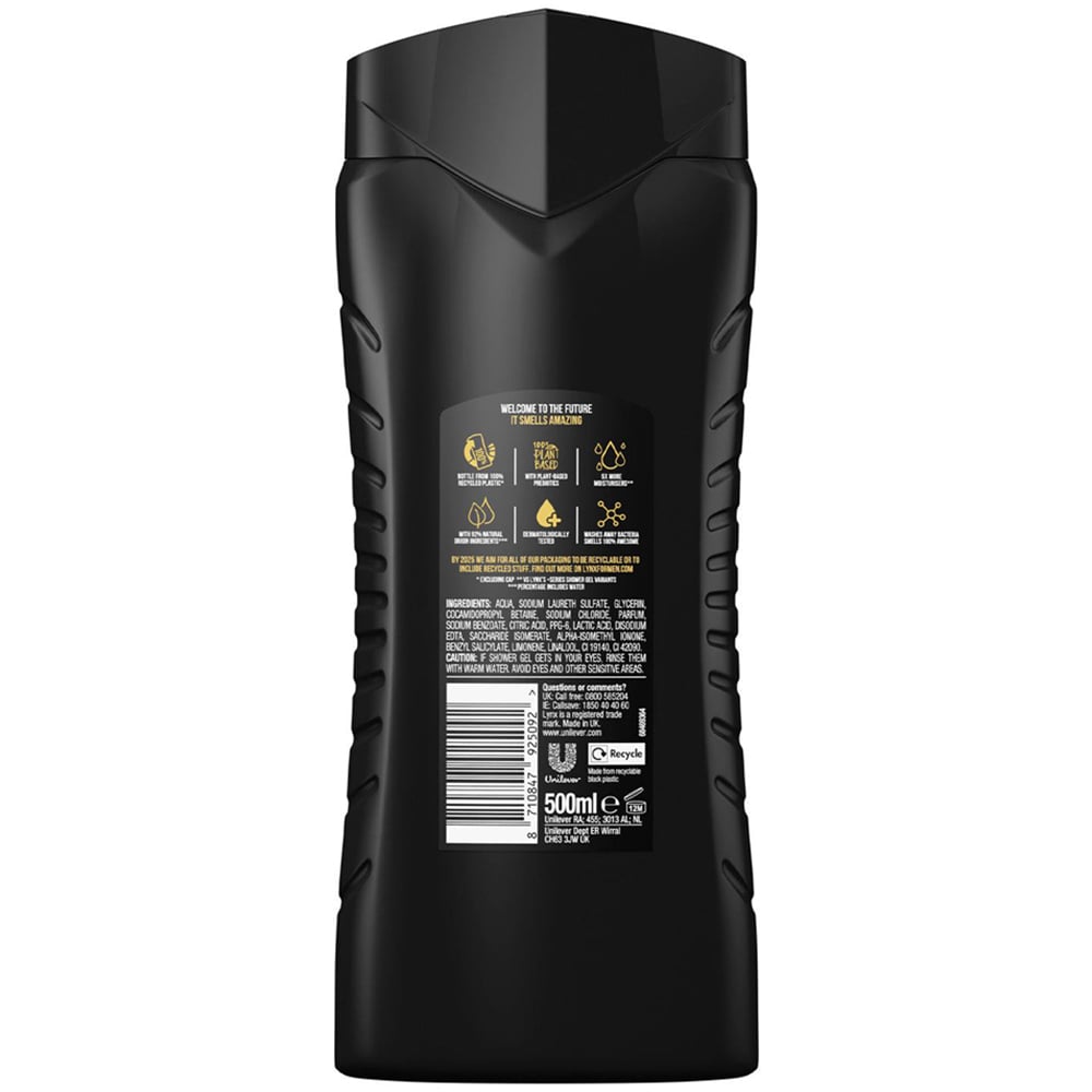 Lynx Black Frozen Pear and Cedarwood Shower Gel 500ml 6 Pack Image 4