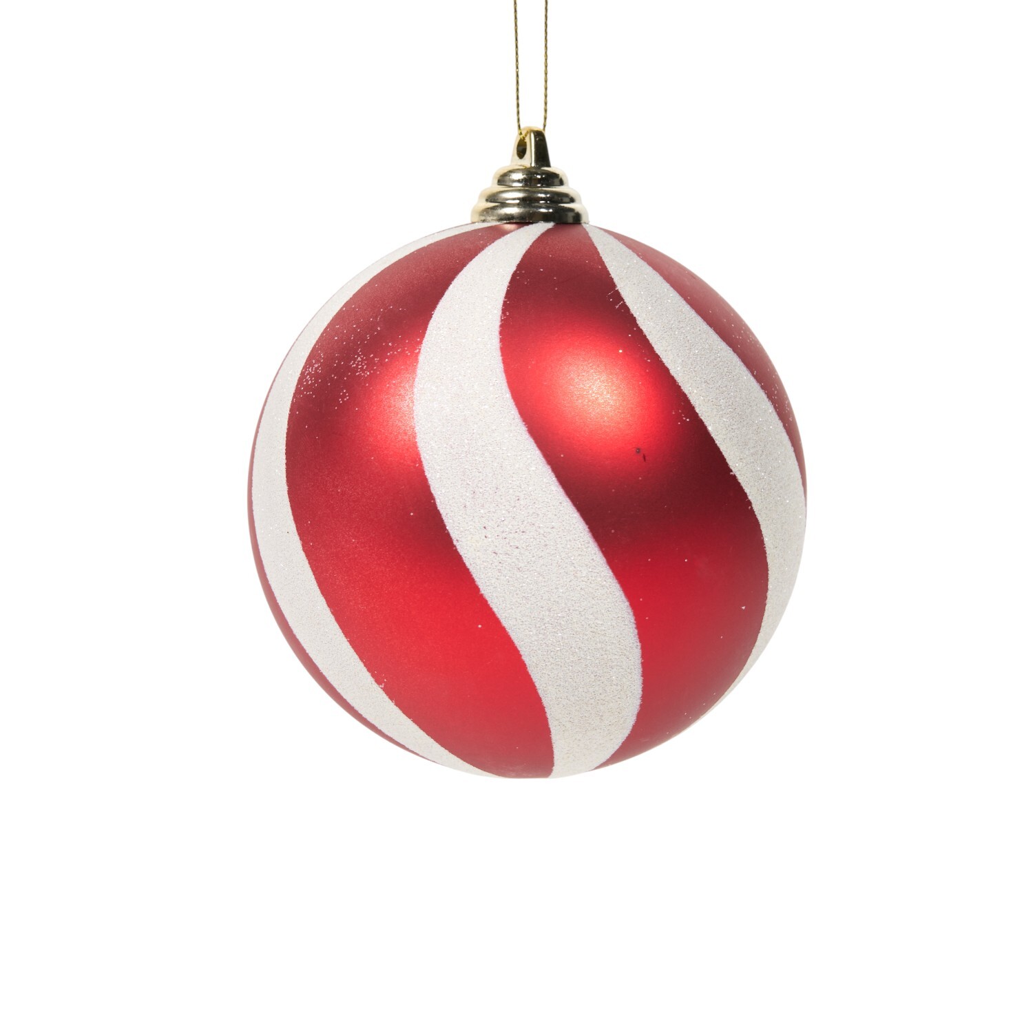 Glitter Candy Cane Bauble Red Image 2