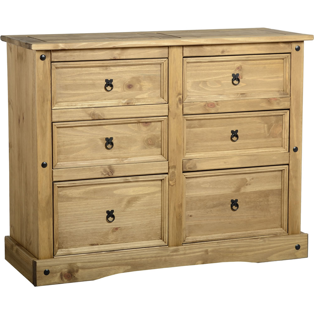 Corona 6 Drawer Solid Pine Chest of Drawers Image 1