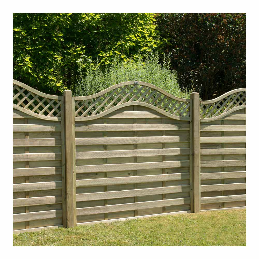 Forest Garden 6 x 6ft Pressure Treated Decorative Europa Prague Fence Panel Image 3