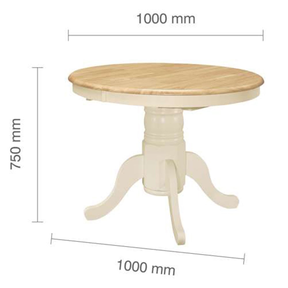 Chatsworth 4 Seater 138cm Extending Round Dining Set Oak Image 8