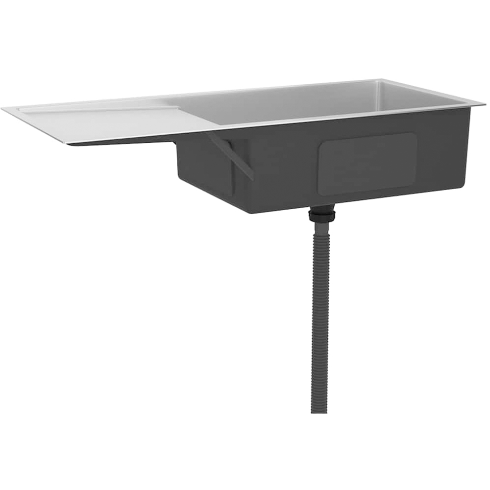 vidaXL Silver Stainless Steel Kitchen Sink 1000 x 440 x 200mm Image 4