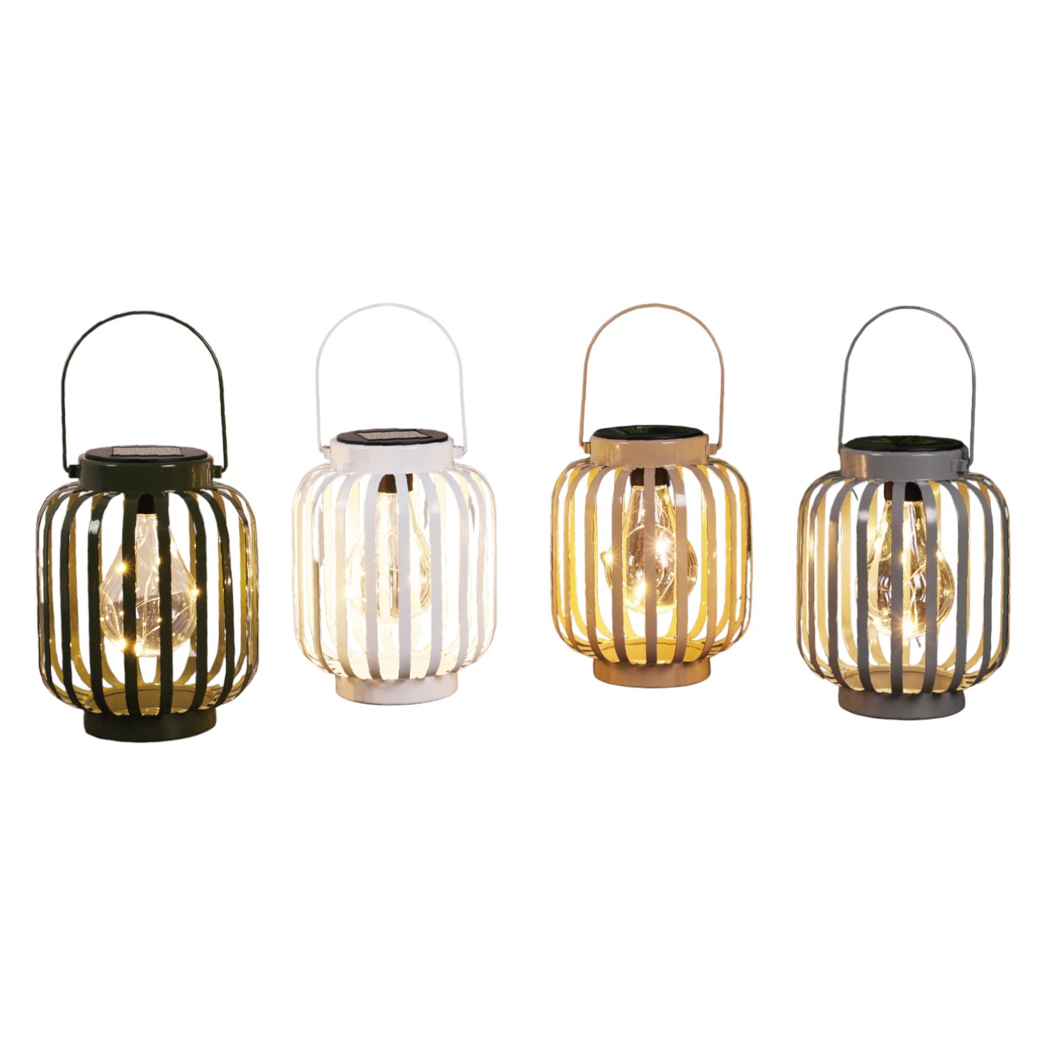 Solar Powered Metal Cage Lantern Image 3