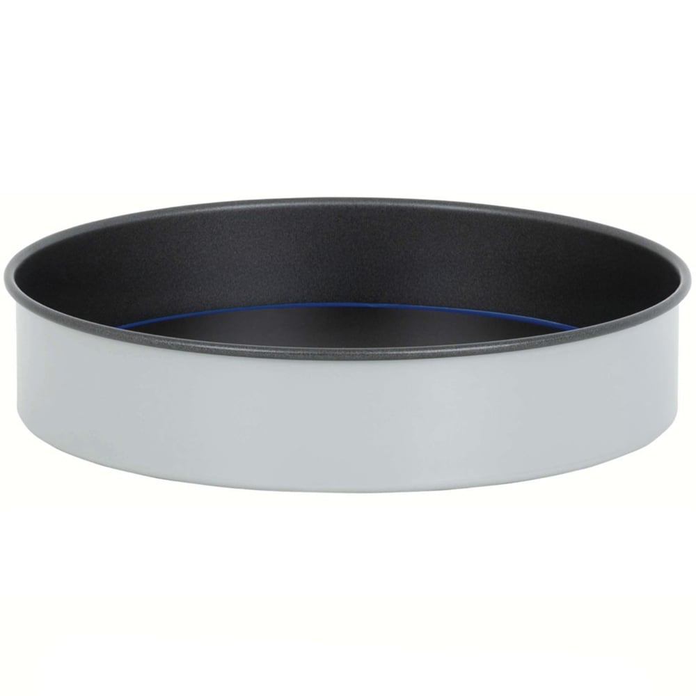 Wham PushPan 20cm Set of 2 Light Grey and Pewter Shallow Tin Image 1