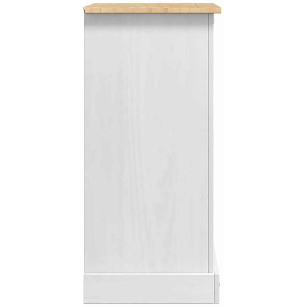 vidaXL Corona 4 Drawer White Solid Pine Wood Wide Bedside Table Image 6