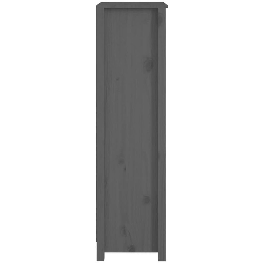 vidaXL 4 Shelf Grey Solid Pine Wood Bookcase Image 5