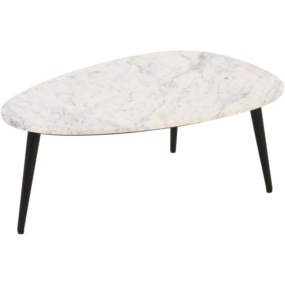 Brooklyn Opal White Marble Top Coffee Table Image 3