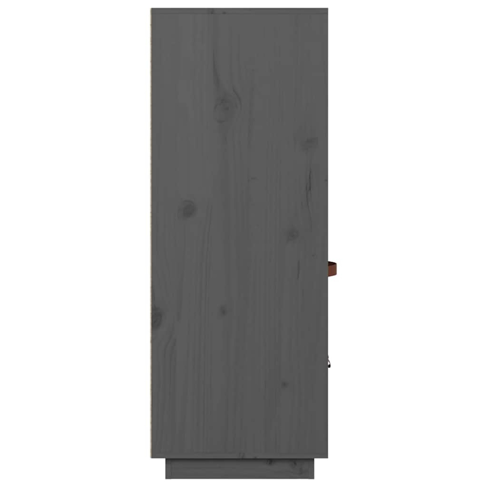 vidaXL 2 Door 2 Drawer 2 Shelf Grey Pine Wood Highboard Image 8