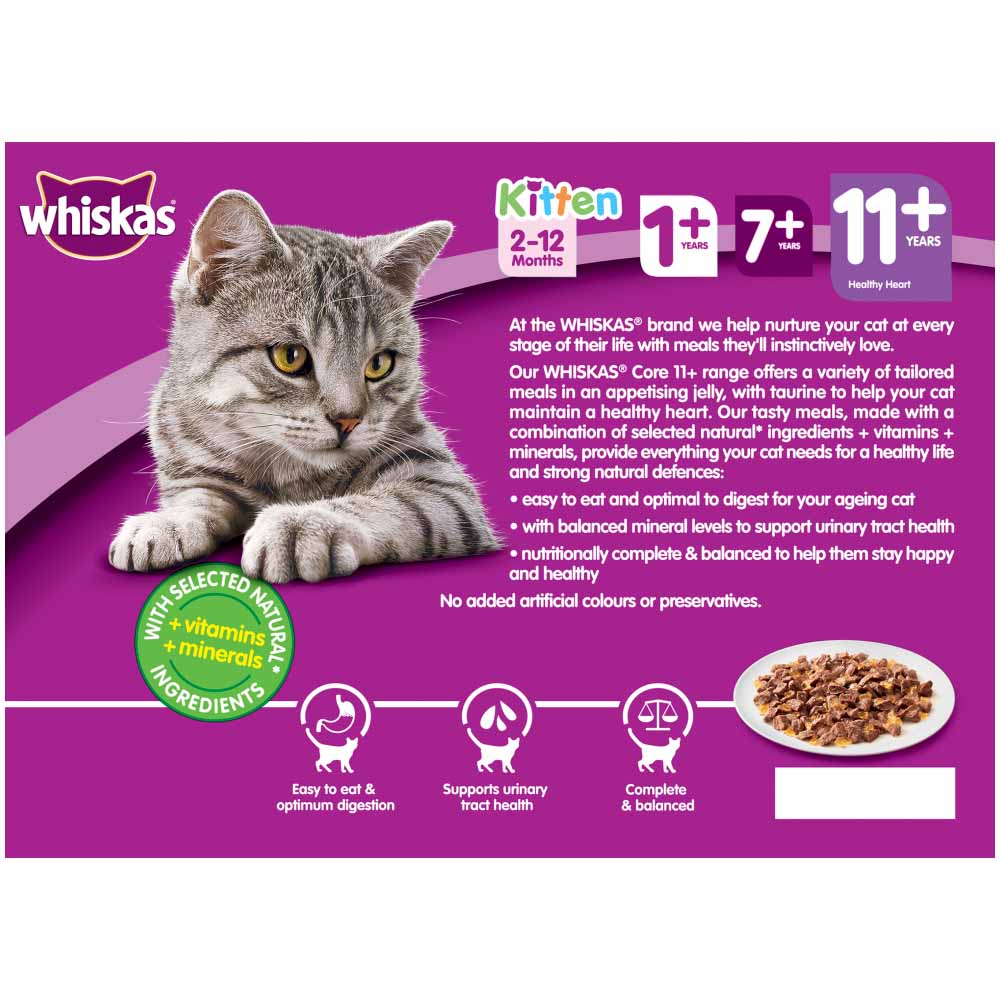 Whiskas 11+ Super Senior Cat Food Pouches Poultry Selection in Jelly 12 x 100g Image 5
