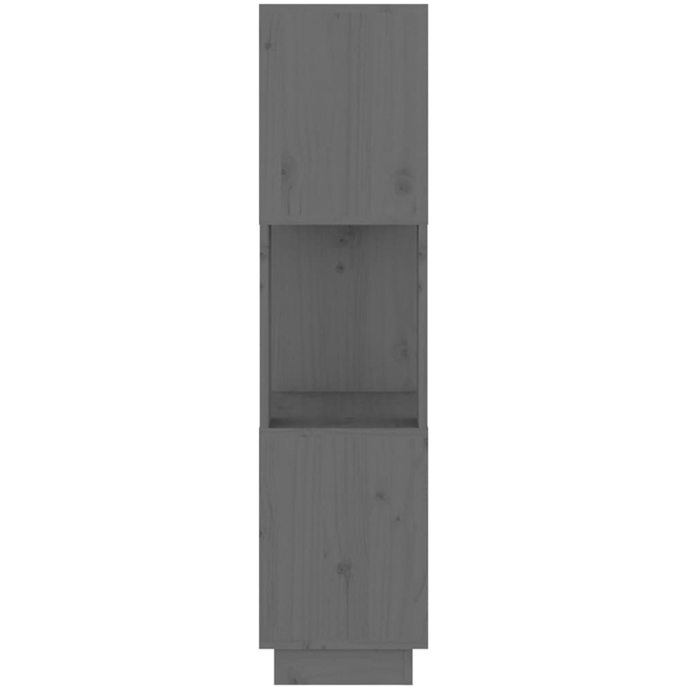 vidaXL 3 Shelf Grey Solid Wood Pine Bookcase Image 5