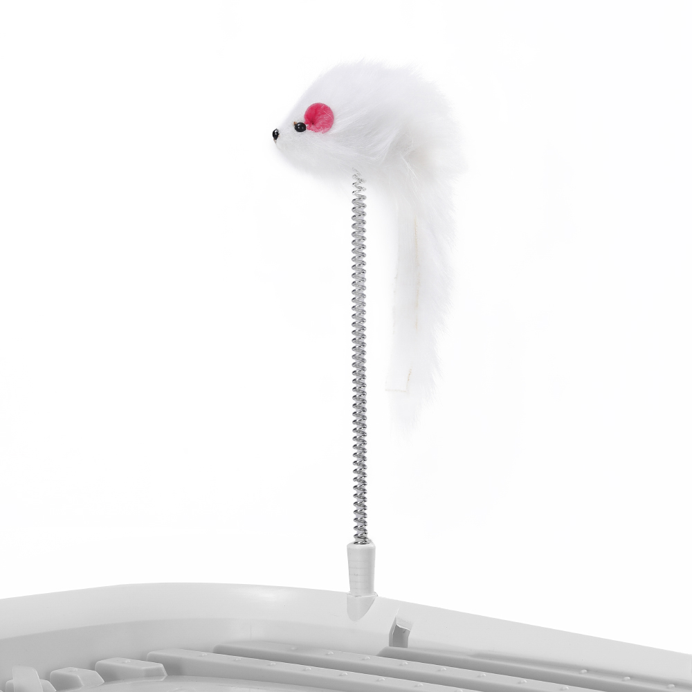 H&O Direct White Enclosed Cat Litter Box with Toy Scoop Image 8