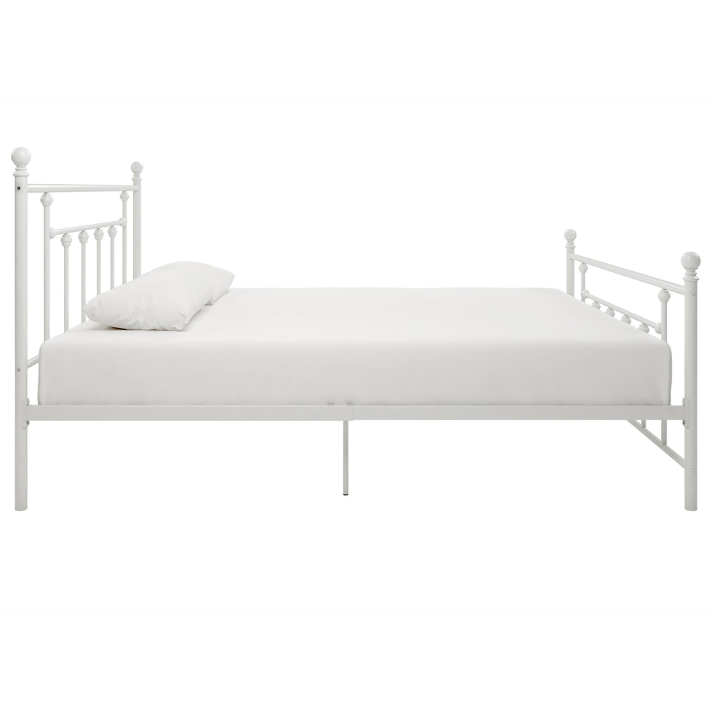 Dorel Manila King Size White Metal Bed Frame Image 4