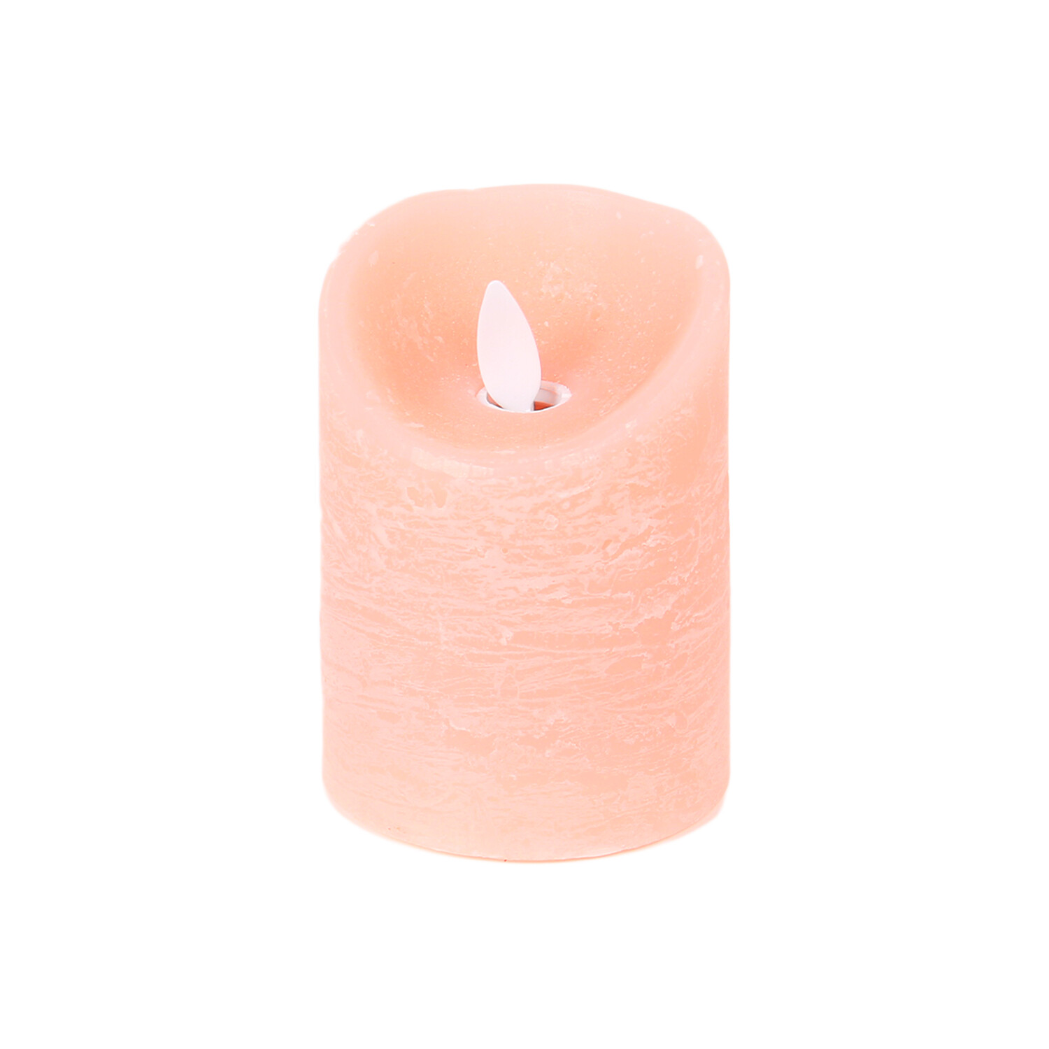 Suede Effect Pillar Candle - Blush / 10cm Image 1