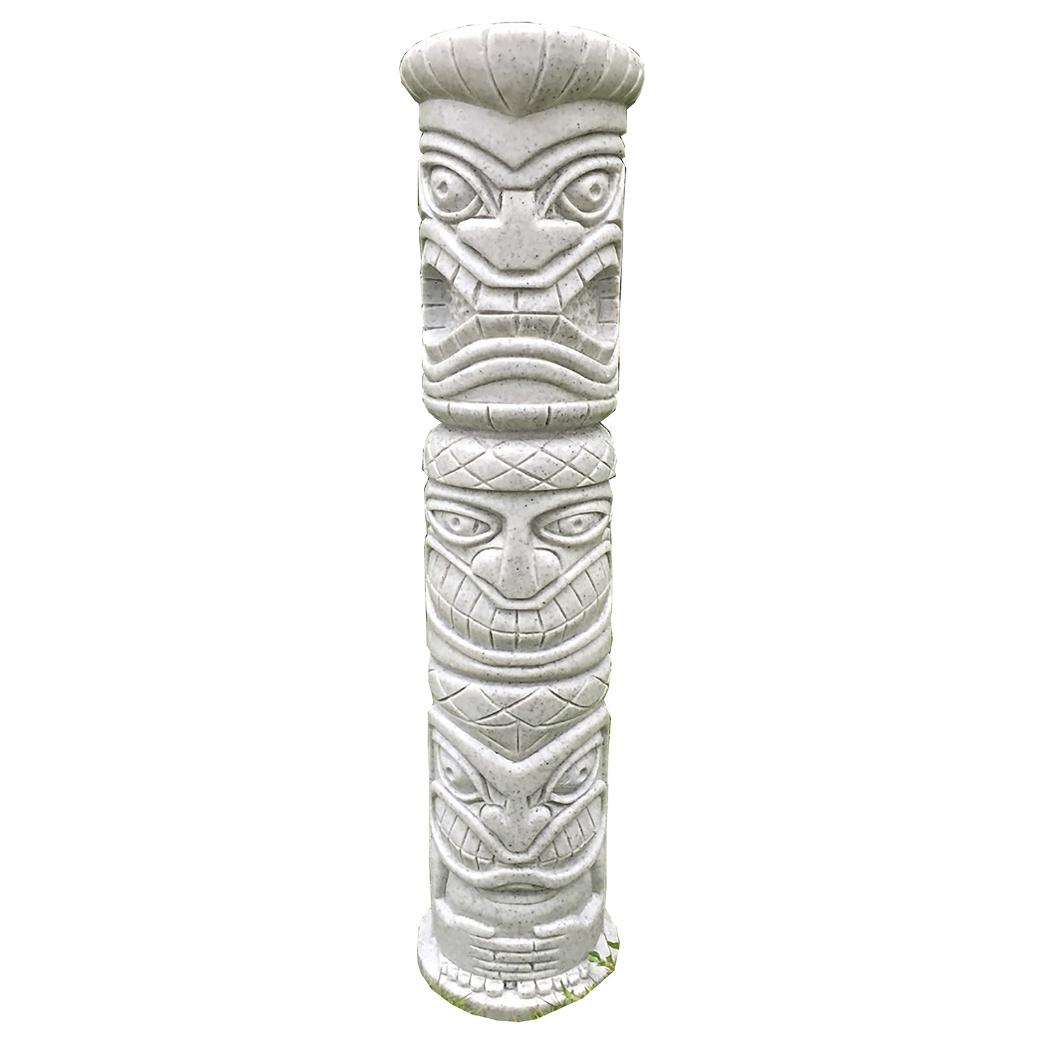 Granite Tiki Head Column Ornament Image 1
