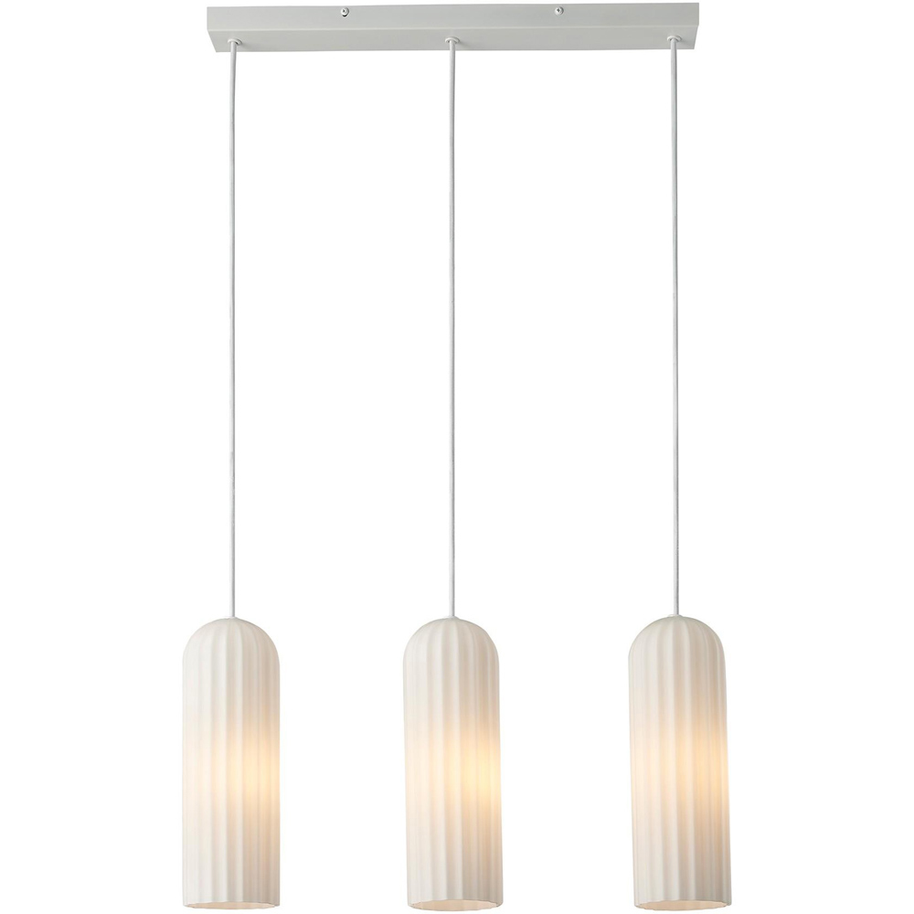 Nordlux Miella 3-Rail White Fluted Glass Pendant Light Image 3
