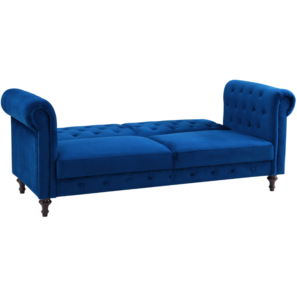 Home Detail Calgary 3 Seater Dark Blue Velvet Sofa Bed Image 3