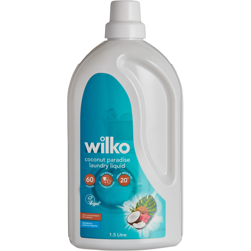Wilko Biological Coconut Paradise Laundry Liquid 60 Washes 1.5L Image 1