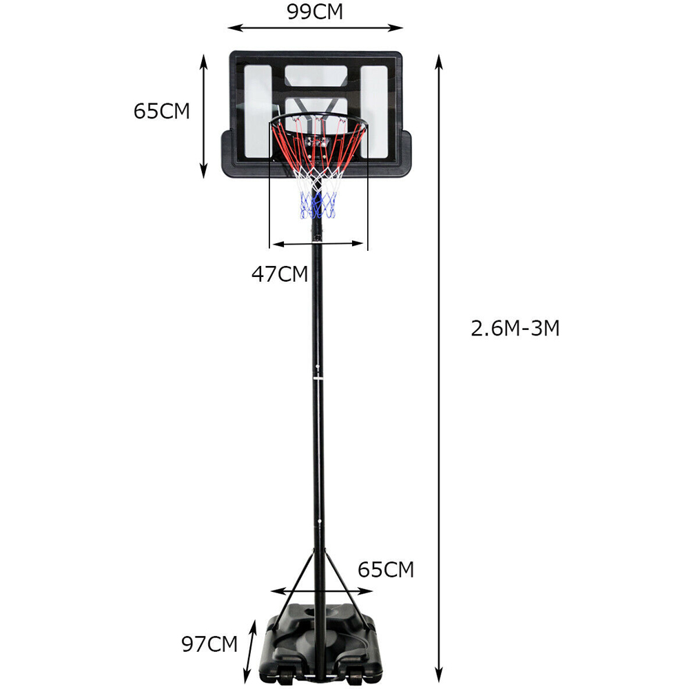 Costway Adjustable Basketball Stand with Wheels Image 9