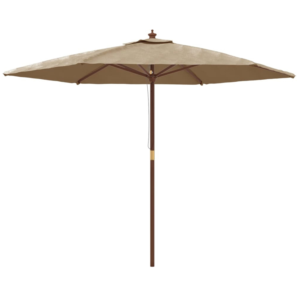 vidaXL Taupe Garden Parasol 2.4 x 2.9m Image 1