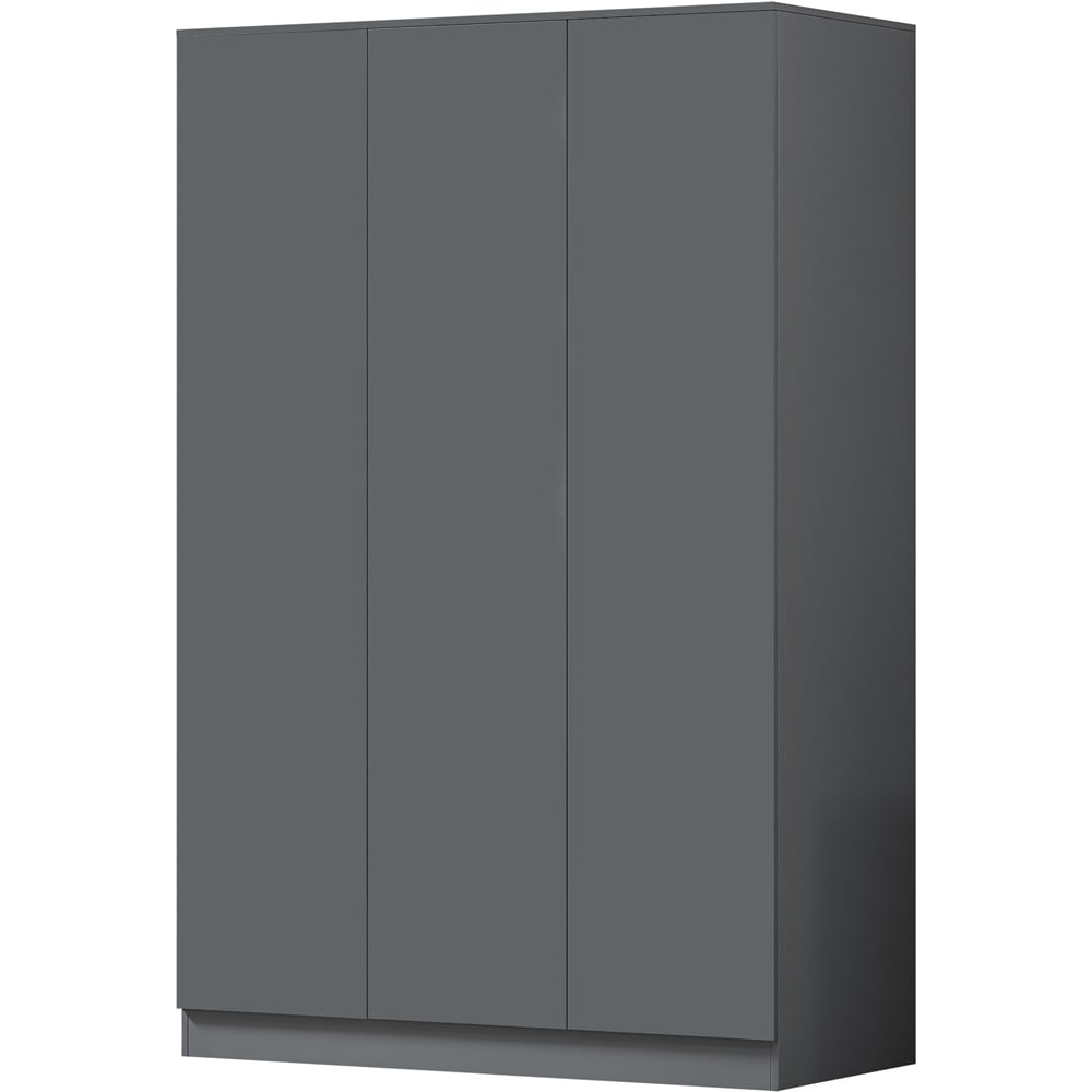 FWStyle Stora 3 Door Matt Grey Wardrobe Image 2