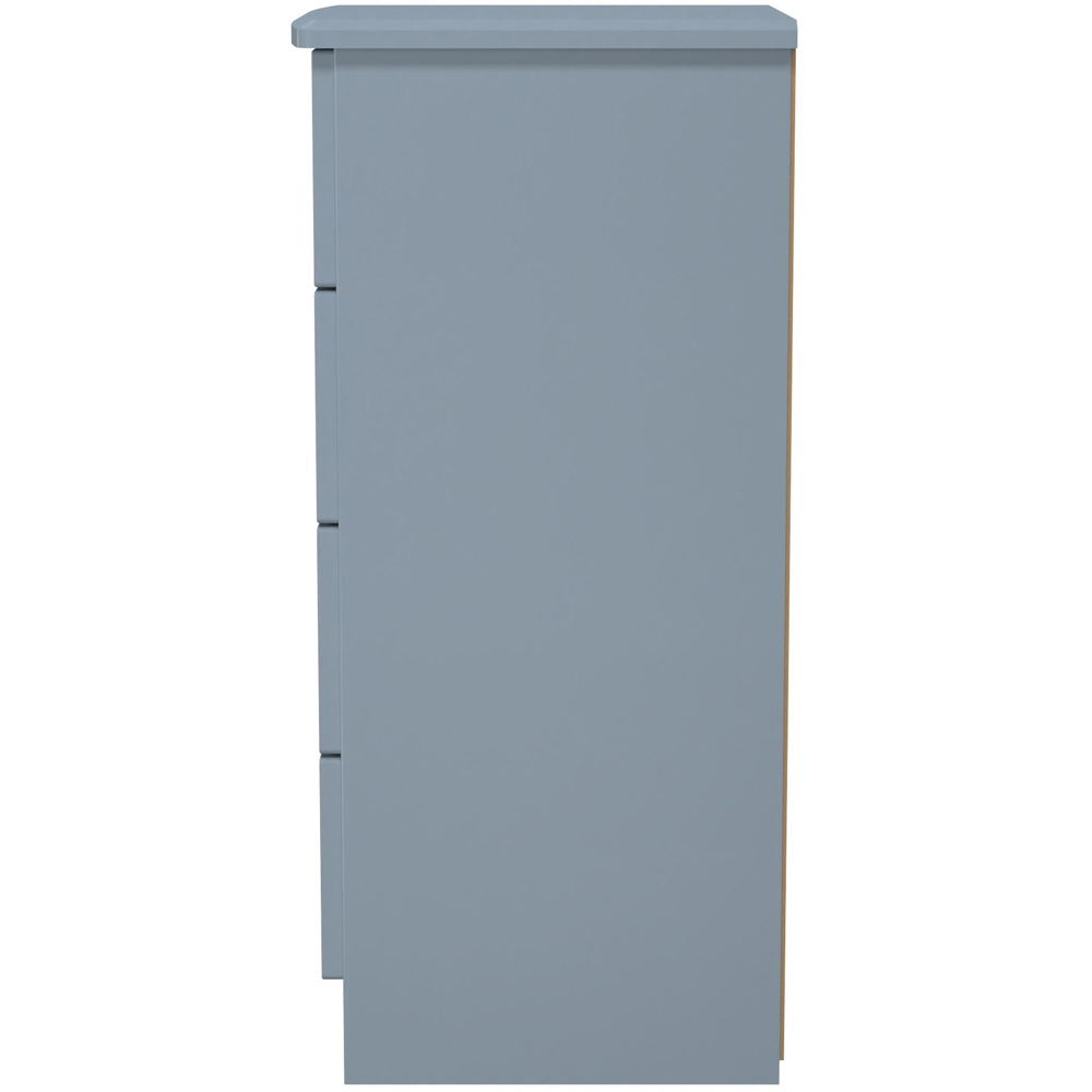 Crowndale Camden 4 Drawer Denim Blue Bedside Cabinet Ready Assembled Image 4