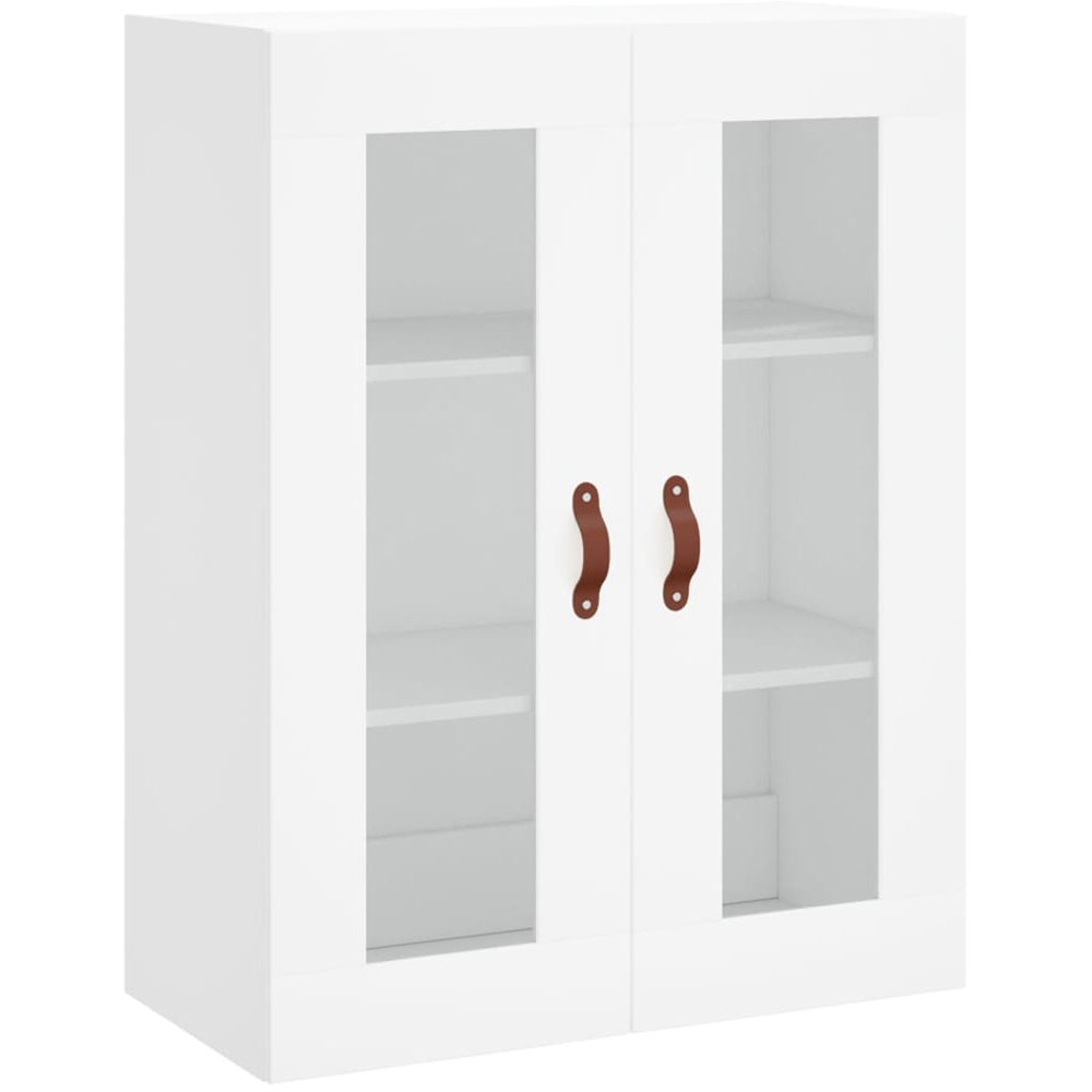 vidaXL 2 Glass Door White Wall Mounted Storage Cabinet Image 2