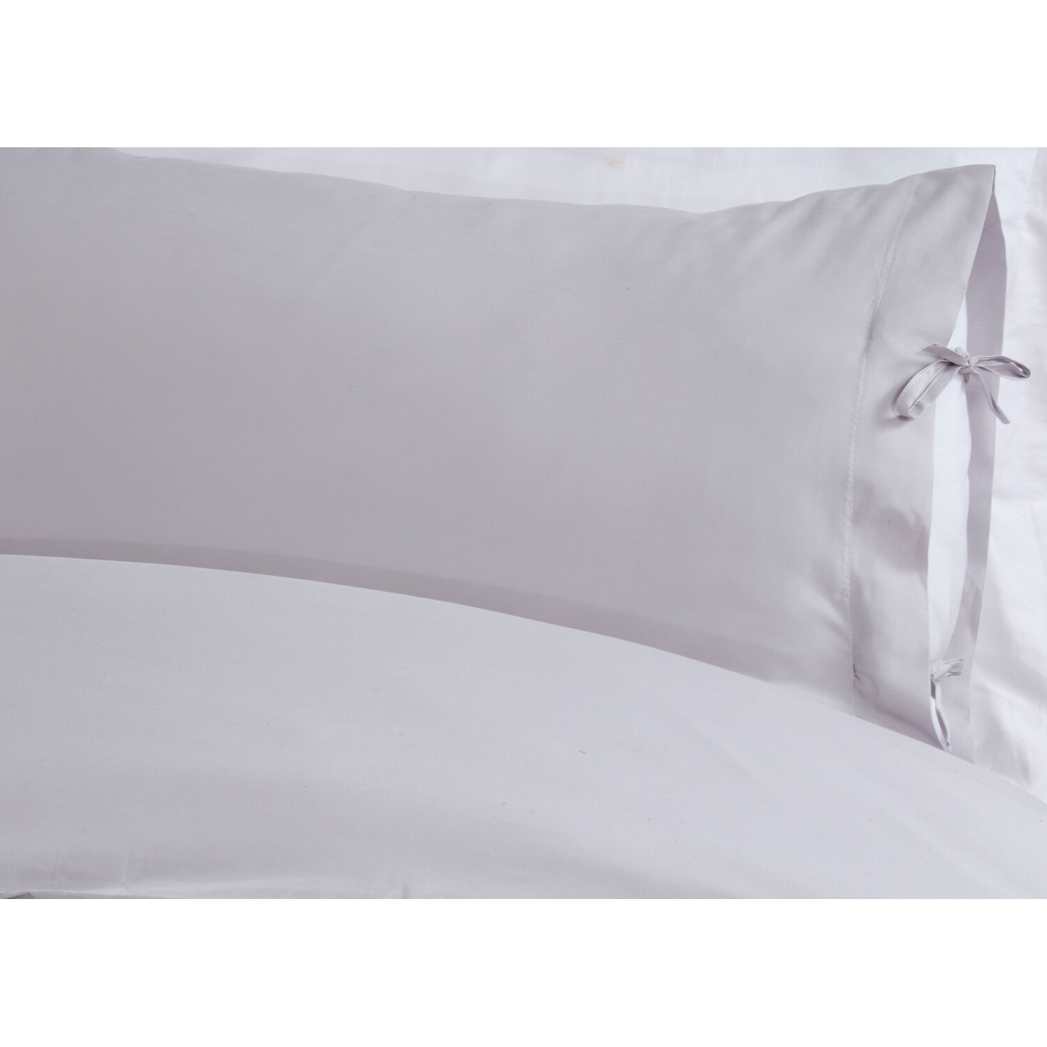 My Home Moda Tied Duvet Cover and Pillowcase Set  - Silver / Single Image 5