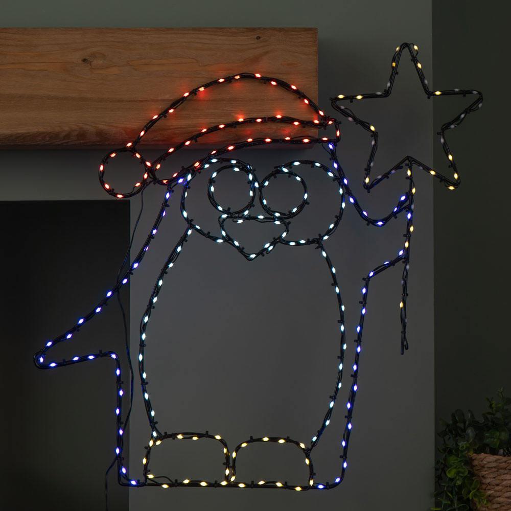 Premier FlexiBrights 221 Multicolour LED Light Up Christmas Penguin with Star 58cm Image 4