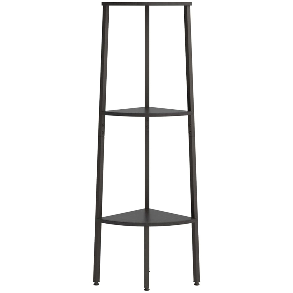vidaXL 3-Tier Black Corner Shelf Image 2