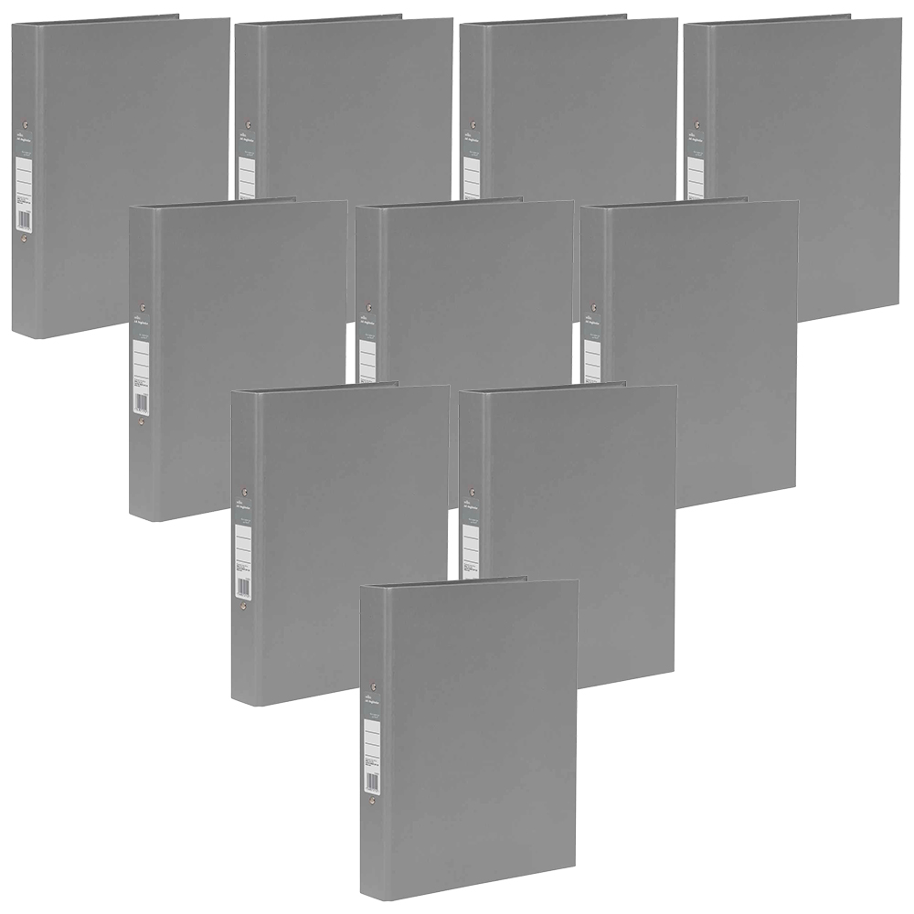 Wilko A4 Cool Grey Ringbinder Case of 10 Image 1