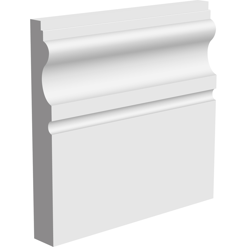 National Skirting White Lisbon Primed Skirting Board 18mm 220 x 3040mm Image 1