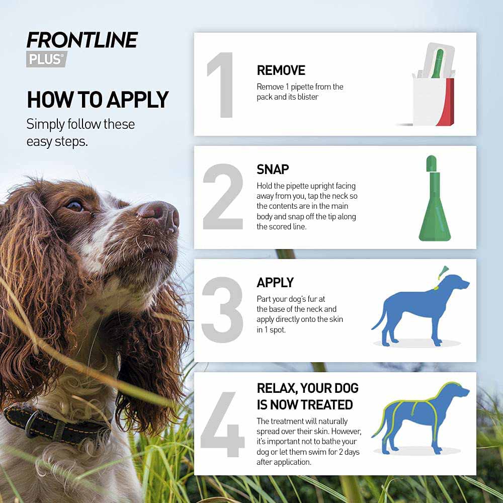 Frontline Plus Flea, Tick & Flea Eggs Medium Dog Breed 10-20kg single 3 pack Image 2