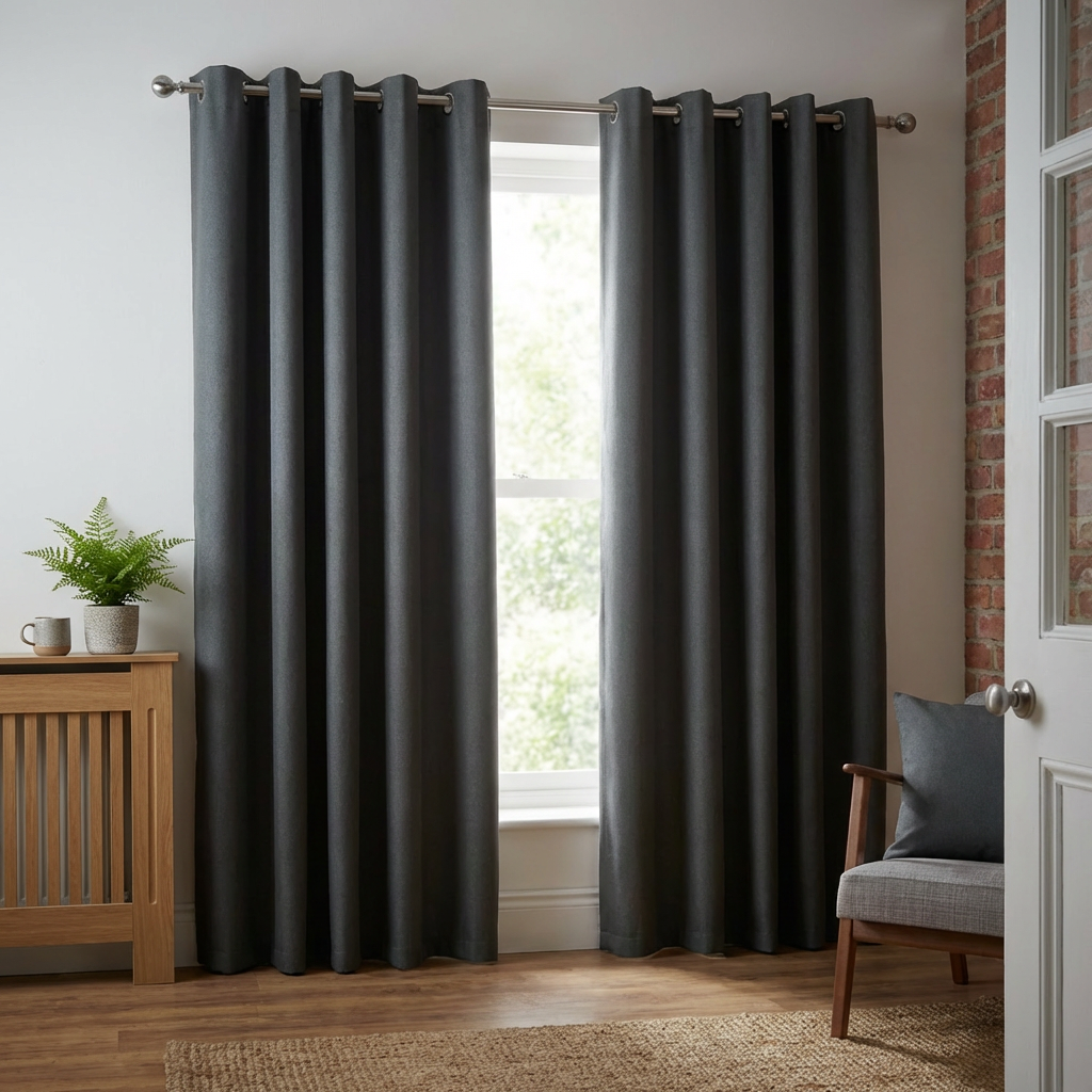Linden Washable Blackout CurtainCharcoal183cm168cm Image 5