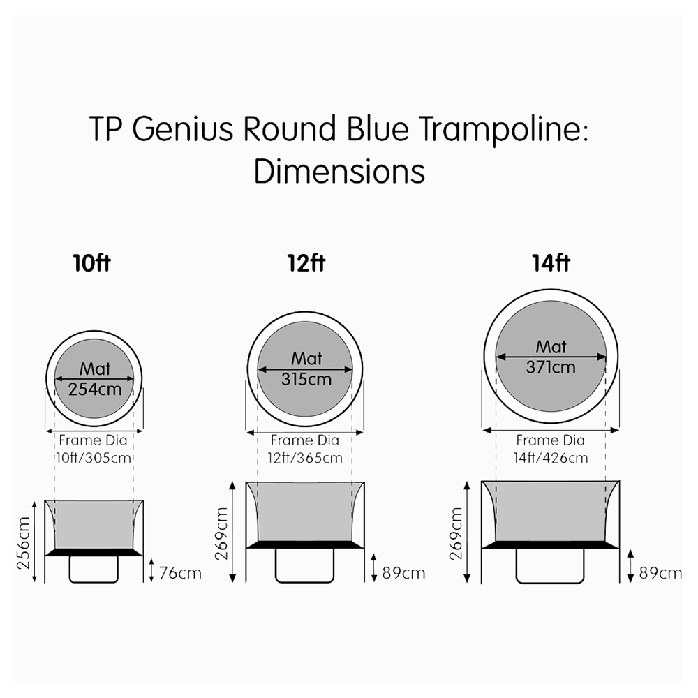 TP 10ft Genius Round Trampoline in Blue Image 5