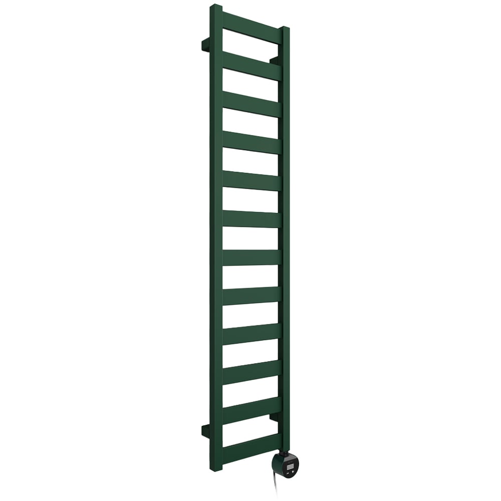 Terma Vivo Matt Green Electric Towel Rail with VEO Element Controller 1390 x 300mm Image 1