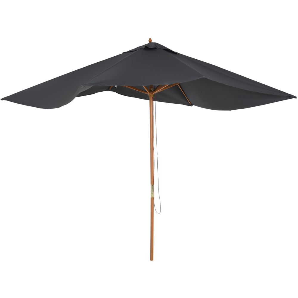 Outsunny Dark Grey Wooden Parasol 3 x 2m Image 3