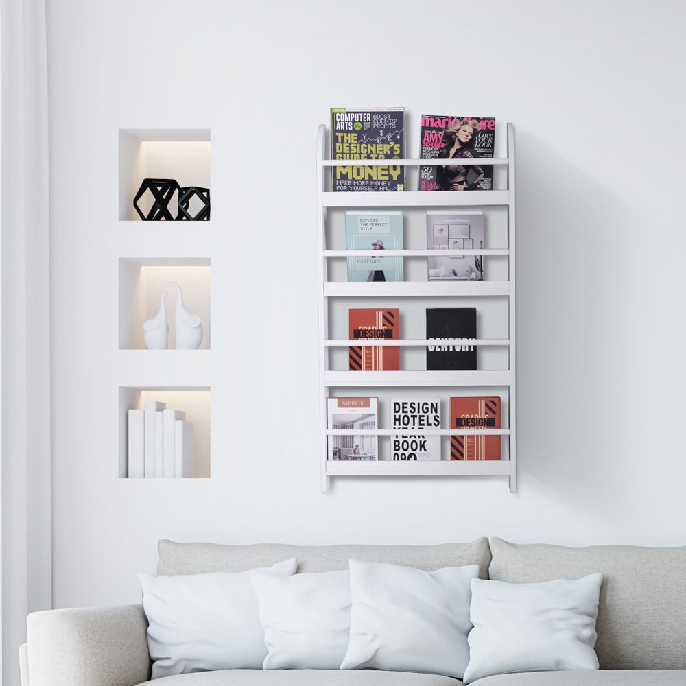 Portland 4 Shelf Wall Office Rack Bookcase Image 3