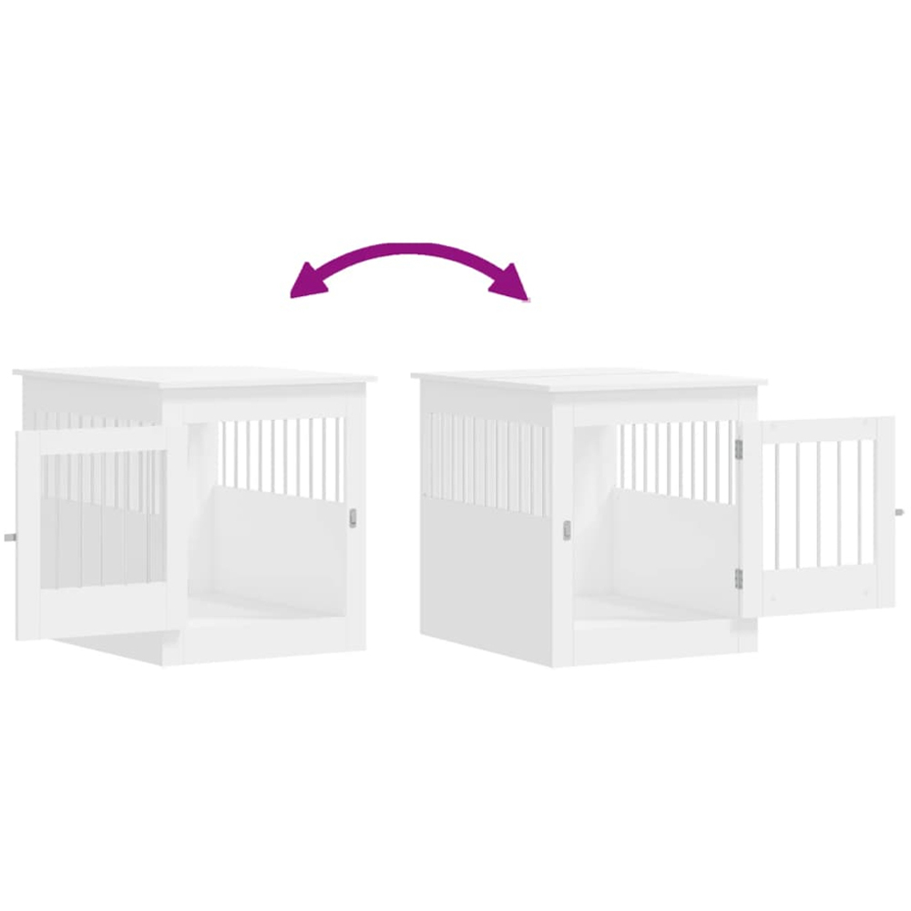 vidaXL White Engineered Wood Dog Crate Furniture 71 x 64.5 x 80cm Image 9