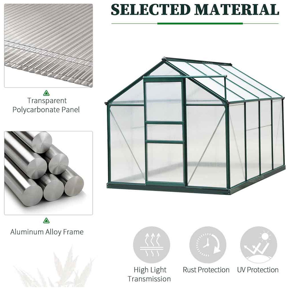 Outsunny PC Greenhouse 6x8ft Image 3