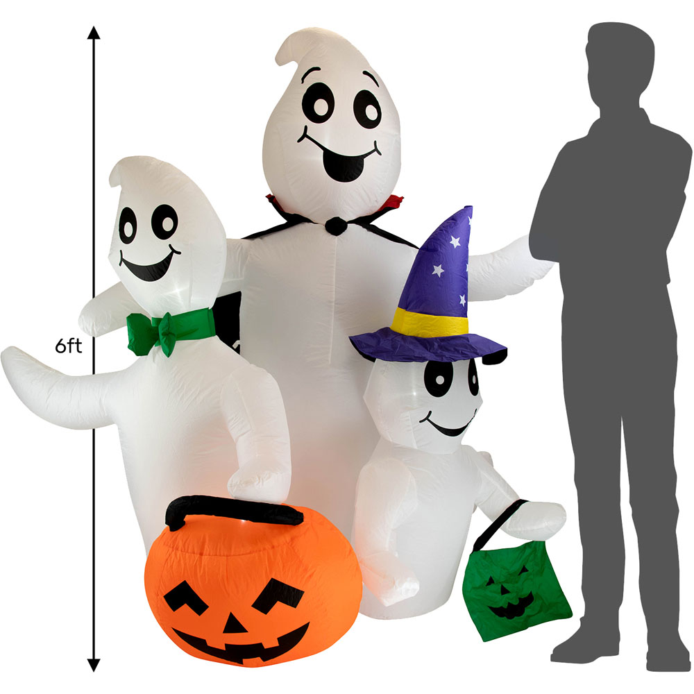 Arlec Halloween 6ft White LED Inflatable Three Ghosts Image 7