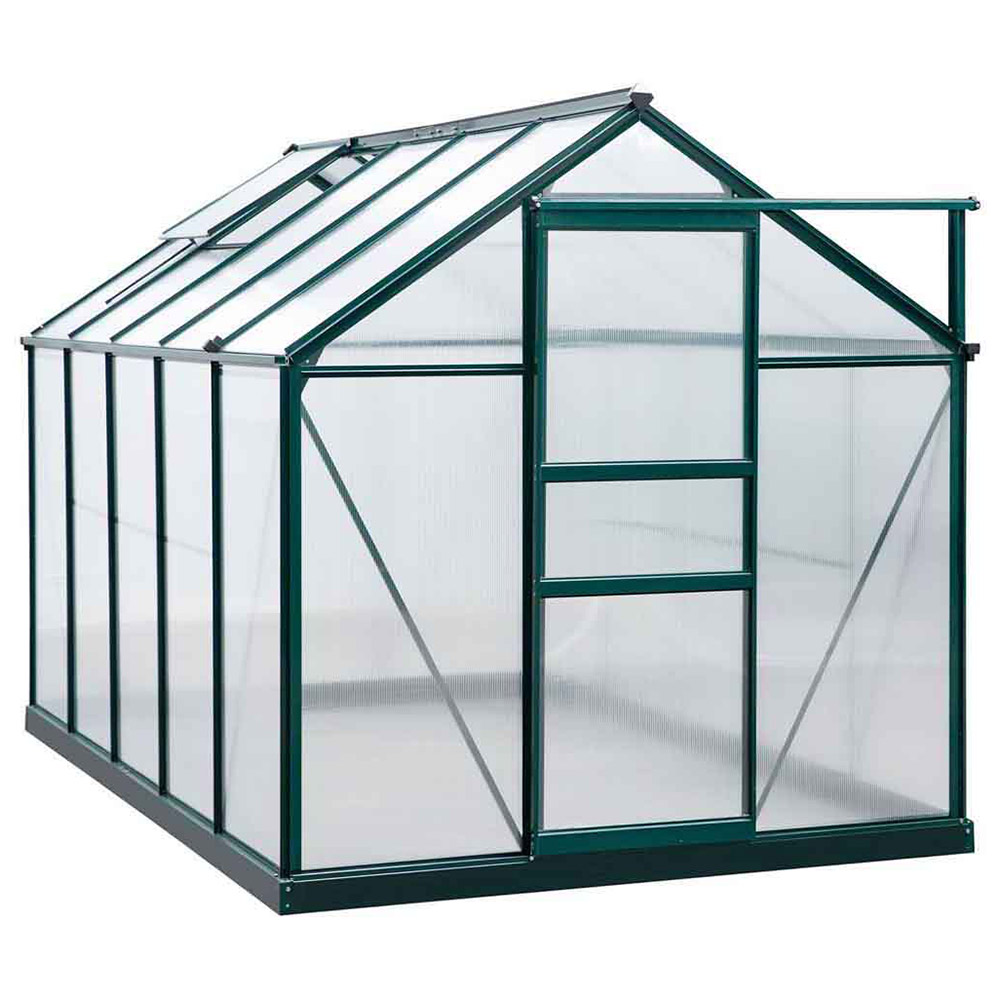 Outsunny Green Polycarbonate 6 x 10ft Greenhouse Image 1