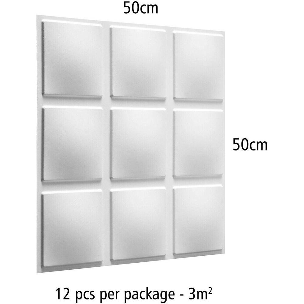 Walplus Off White Cubes 3D Wall Panel 12 Pack Image 6
